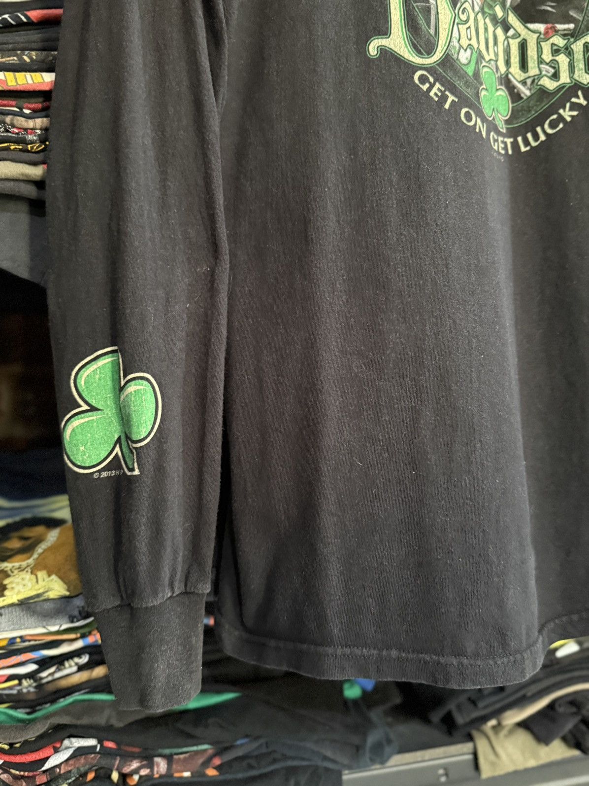 Harley Davidson Vintage Harley Davidson Get On Get Lucky Nekad Girl Faded T Size US L / EU 52-54 / 3 - 6 Thumbnail