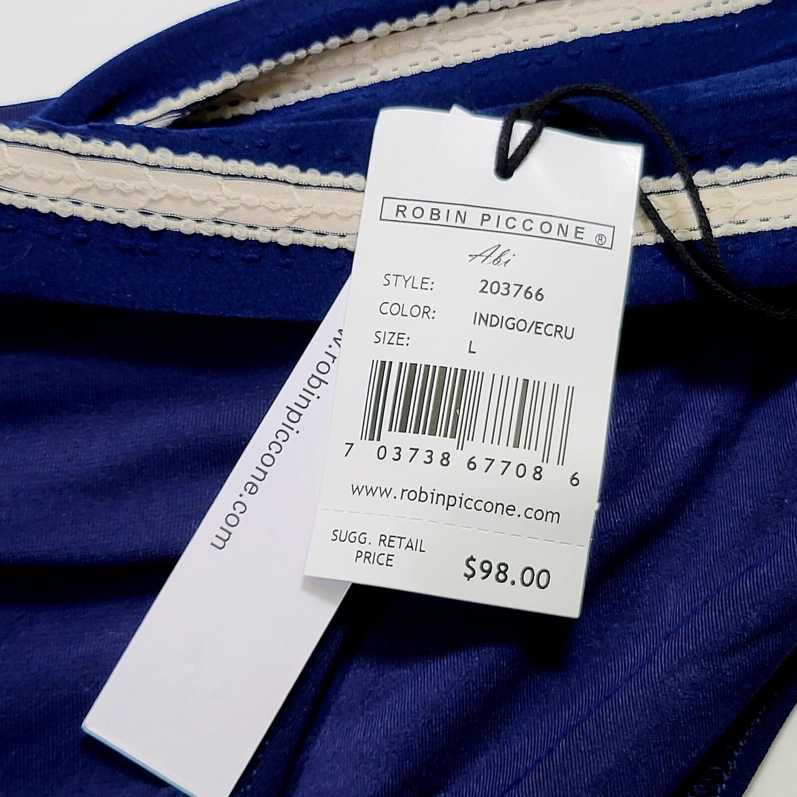 Other NWT ROBIN PICCONE Abi Twist Band Bikini Bottom indigo Size L Size L / US 10 / IT 46 - 2 Thumbnail