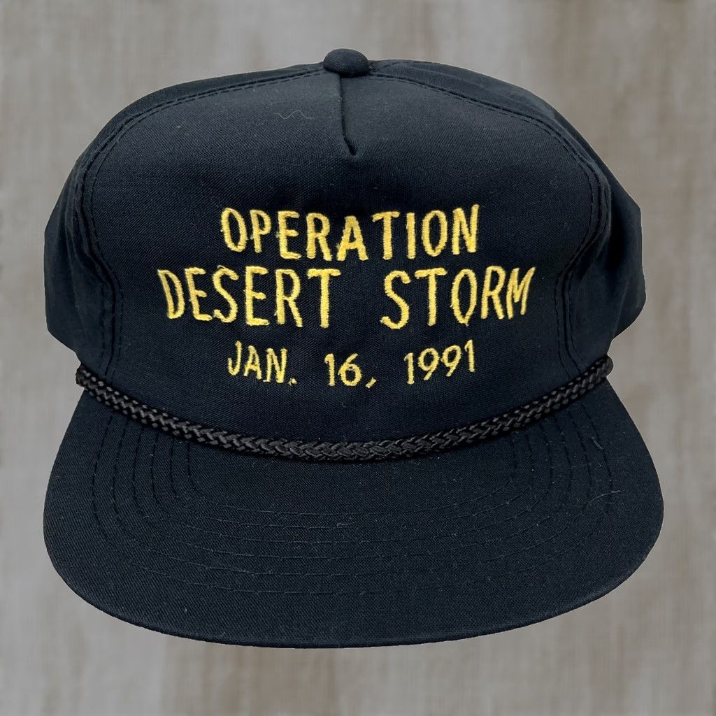 Vintage VINTAGE Operation Desert Storm Hat Cap Snapback USA 90s Rope Black Cotton Polyester Twill Adjustable Mens One Size Size ONE SIZE - 1 Thumbnail