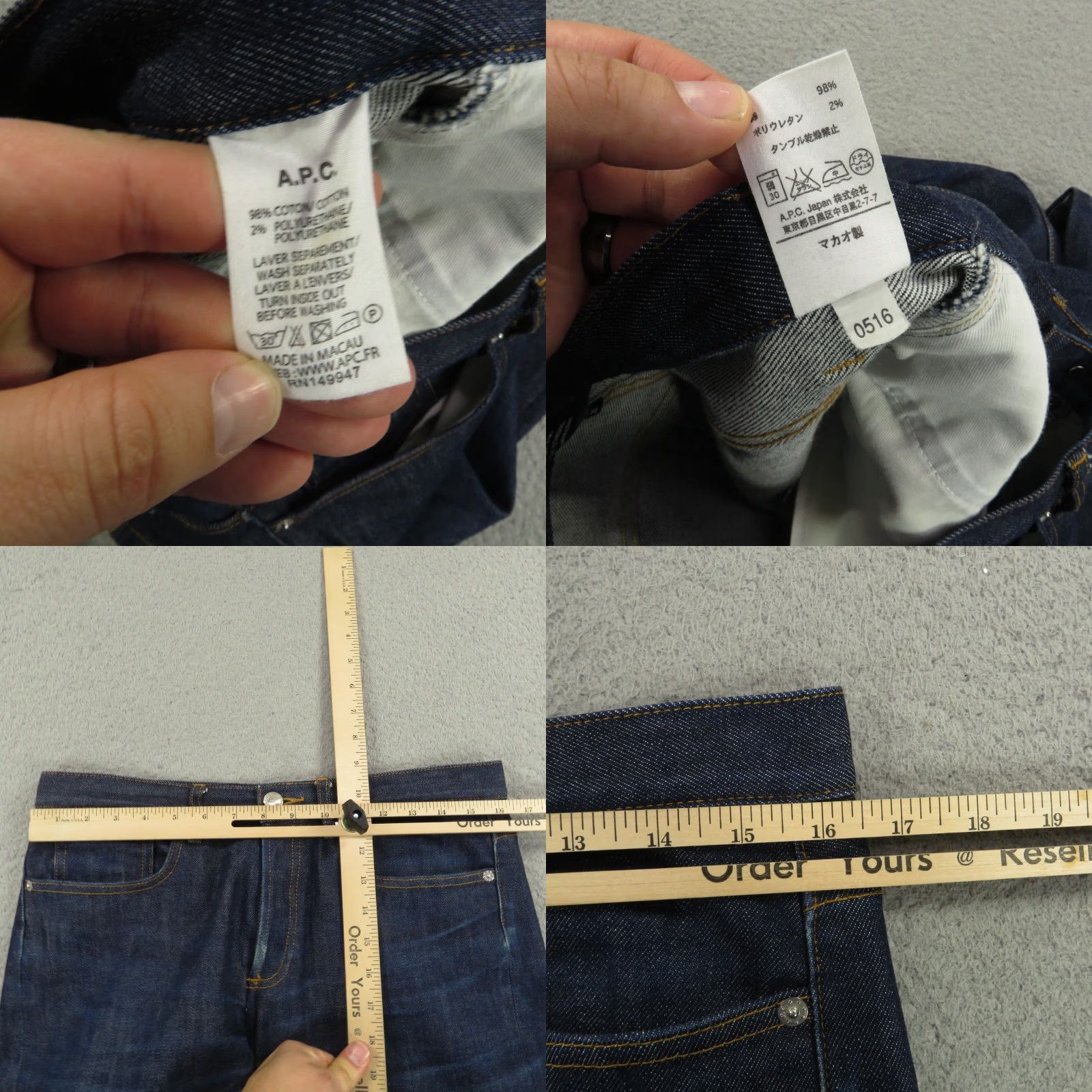 Denime APC Jeans Mens 31 Petit Standard Dark Raw Indigo Denim Blue Slim 32x32 5-Pocket Jeans Womens? Size US 31 - 9 Thumbnail