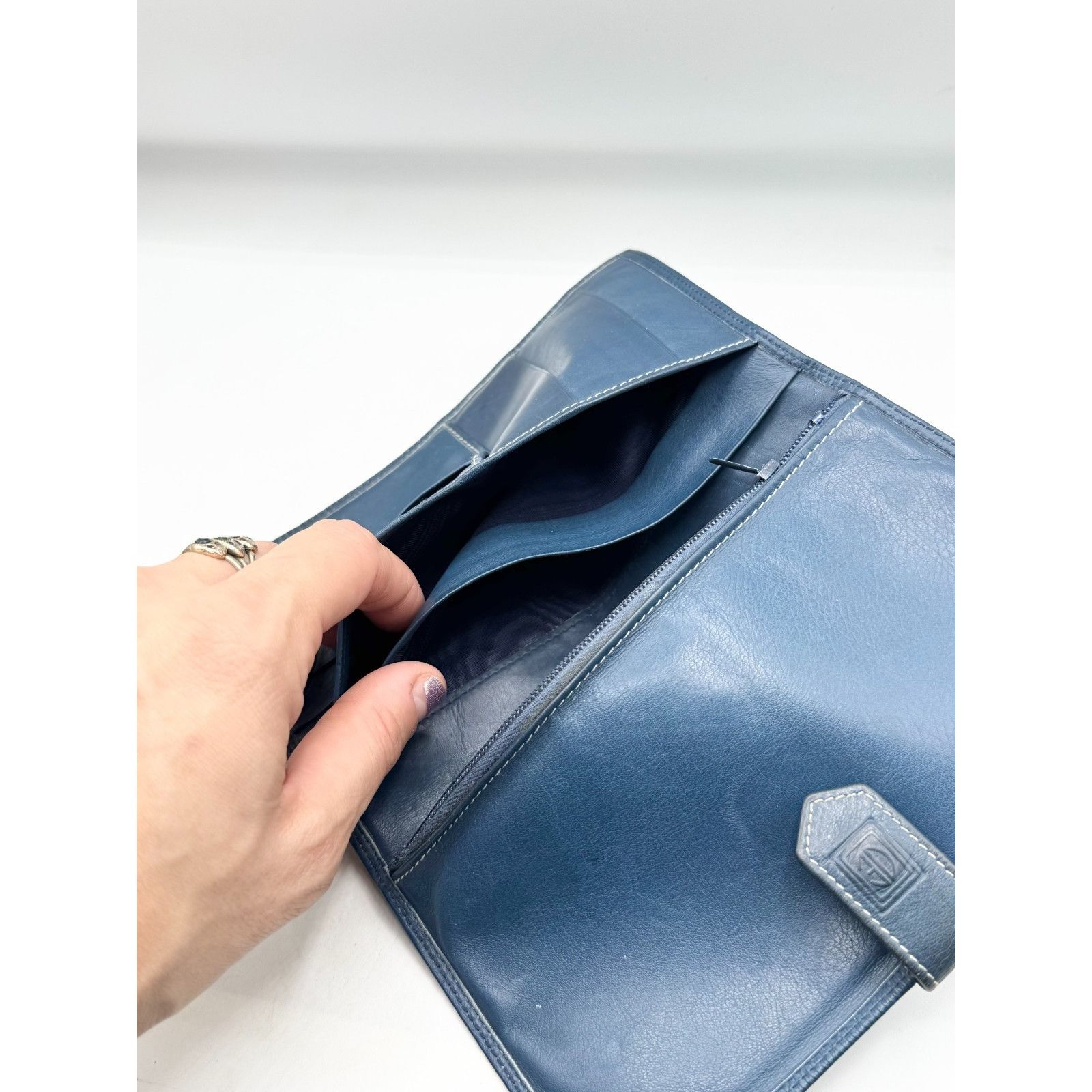 Vintage Vintage Donna Elena Leather blue wallet Size ONE SIZE - 7 Thumbnail