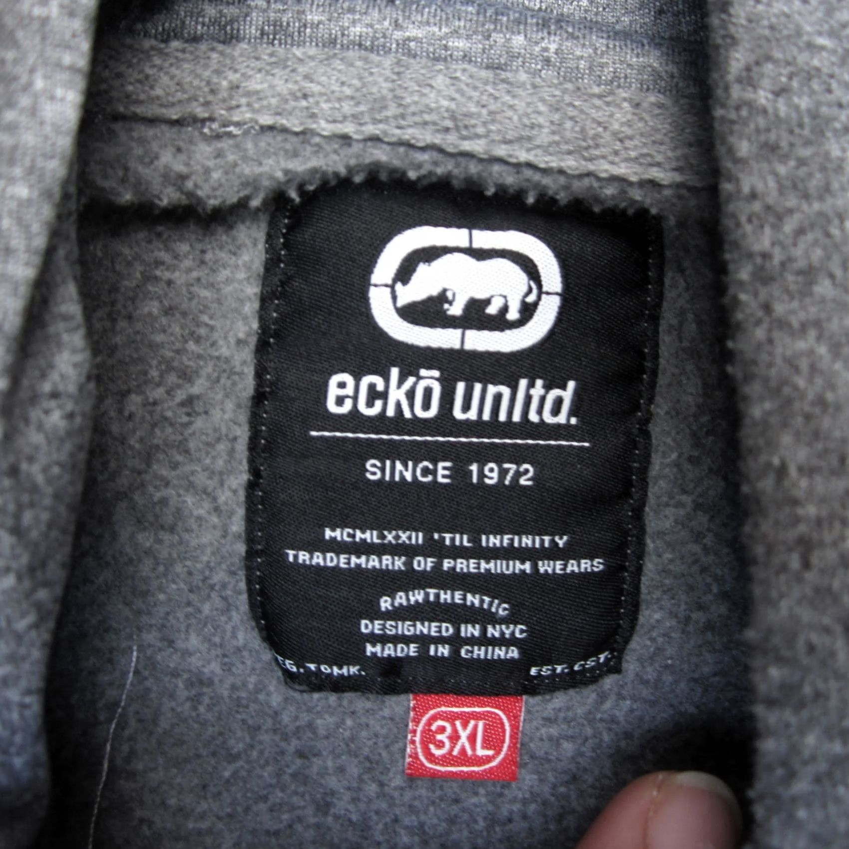 Ecko Unltd. Ecko Hoodie Mens 3XL Gray Rhino Print Skater Grunge Y2K AOP Pullover Sweatshirt Size US XXL / EU 58 / 5 - 5 Thumbnail
