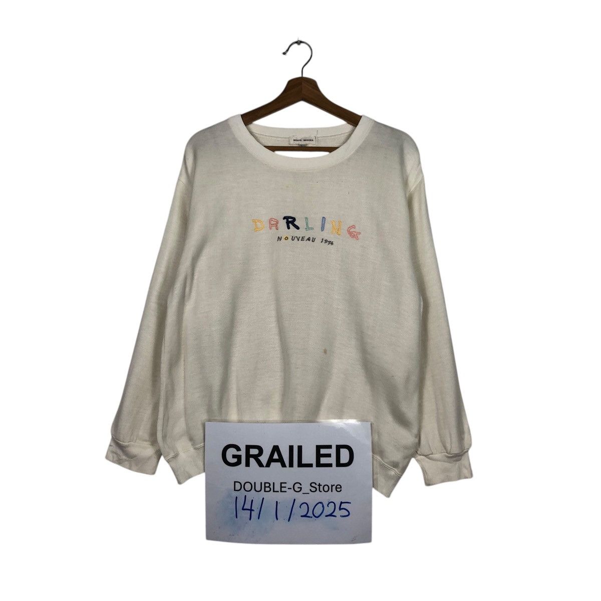 📌Vintage Sweatshirt Meine Monika Big Logo Color Spell Out
