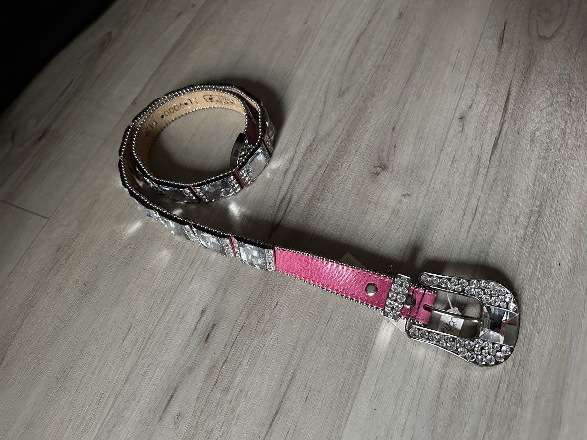 B.B. Simon AUTHENTIC BB SIMON Belt HOT PINK Swarovski Crystals Sx XL Size 34 - 2 Thumbnail