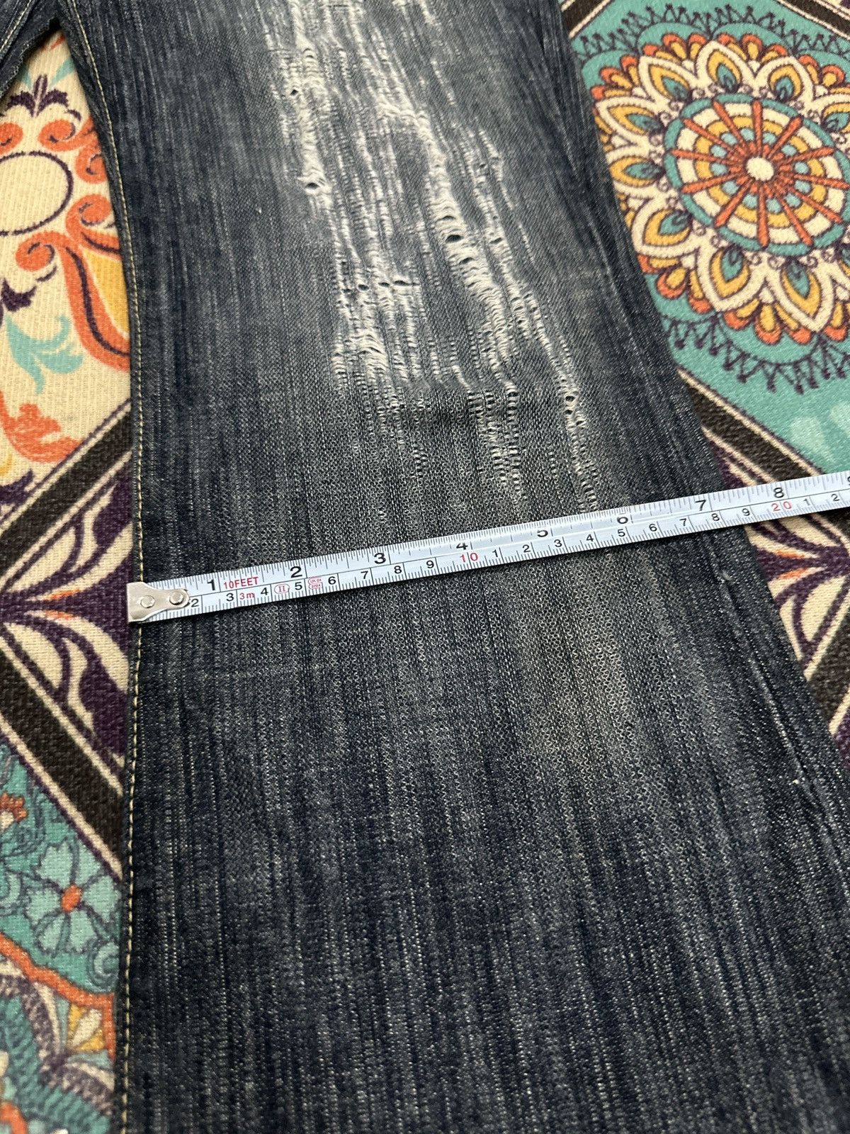 Tornado Mart Cowboys of The Dessert Distressed Long Flare Denim Size US 29 - 6 Thumbnail