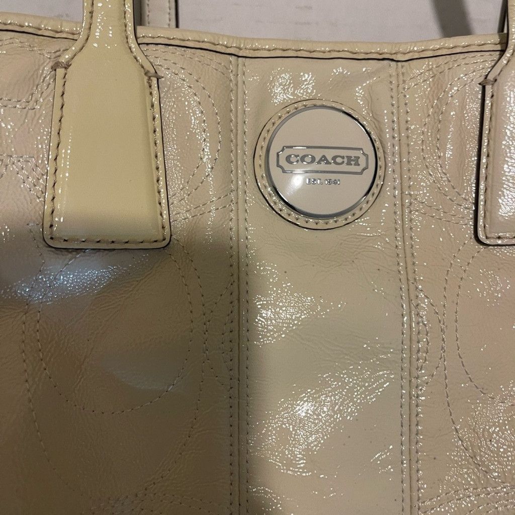 Coach Coach F15658 SV/WT Medium Satchel Handbag - SV Yellow Size ONE SIZE - 2 Thumbnail