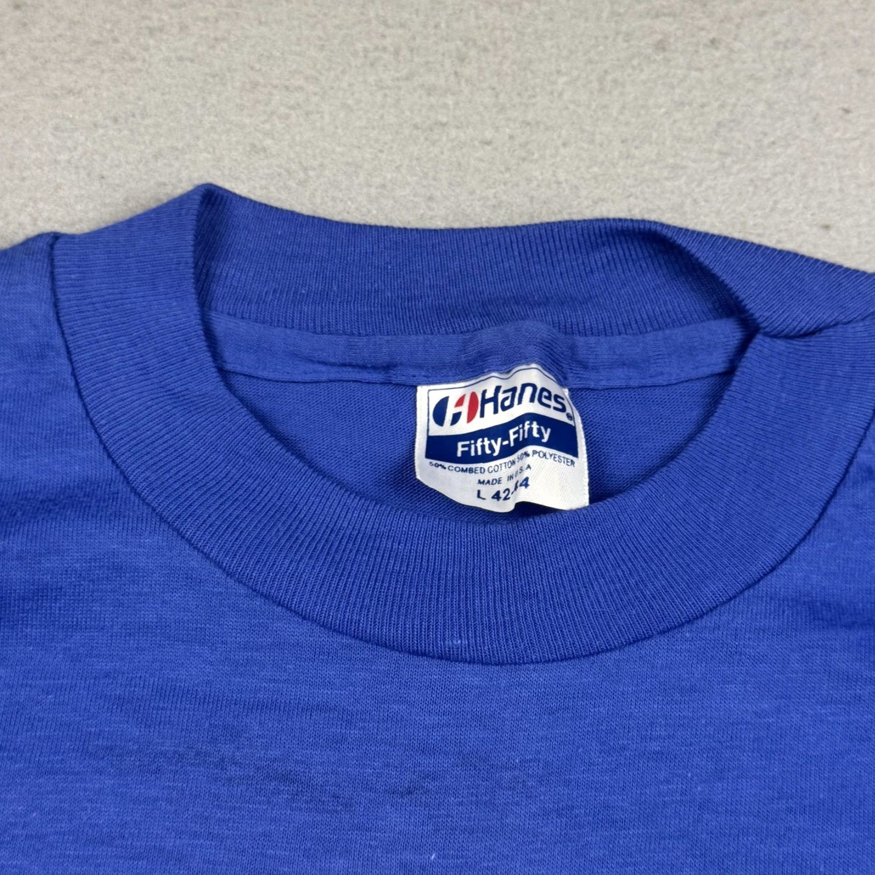 Hanes VINTAGE Skydiving Shirt Mens L Blue The Legal High Graphic Hanes USA 90s Mens Shirt Size US L / EU 52-54 / 3 - 6 Thumbnail