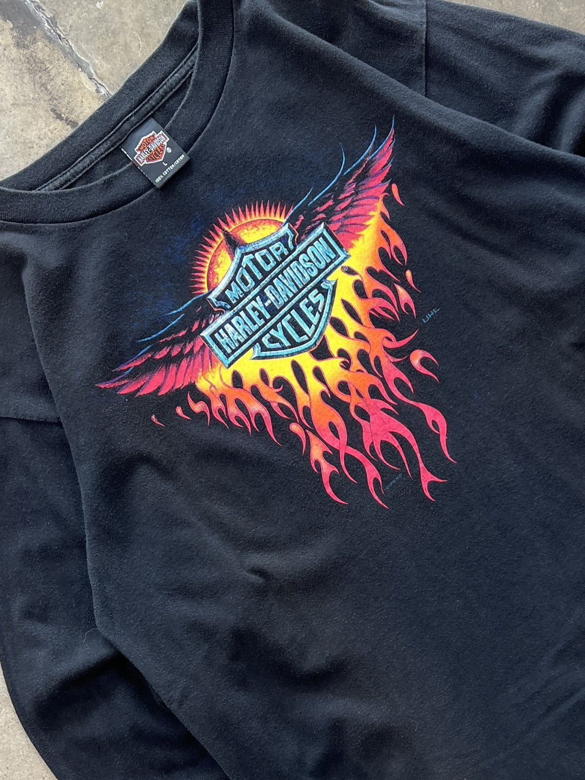 Harley Davidson Harley davidson skull flames longsleeve size Large