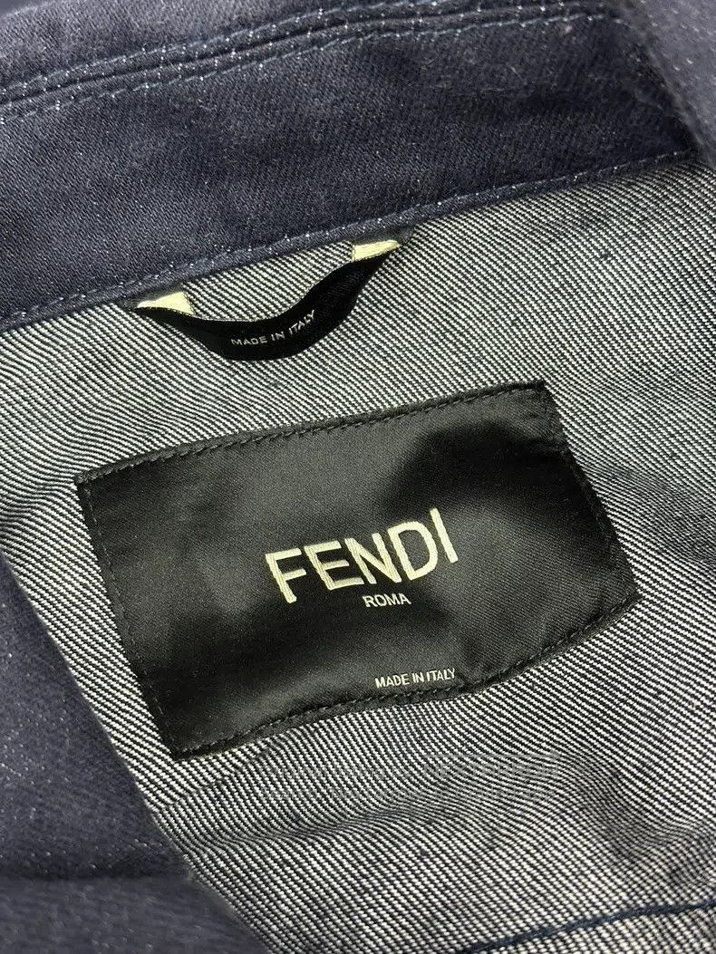 Fendi Fendi Dark Blue Letter Logo Denim Jacket Size US S / EU 44-46 / 1 - 4 Thumbnail
