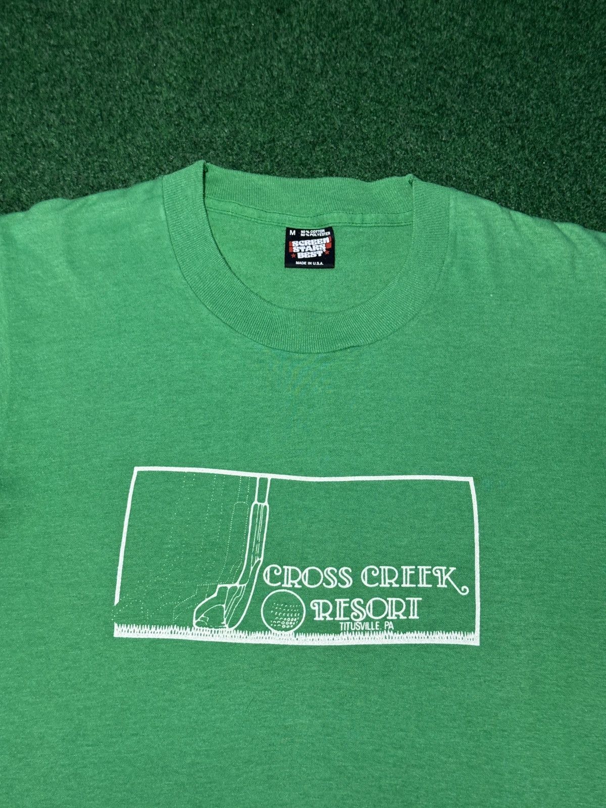 Vintage Vtg 80s Cross Creek Resort Golf Graphic Titusville T Shirt Size US M / EU 48-50 / 2 - 2 Thumbnail