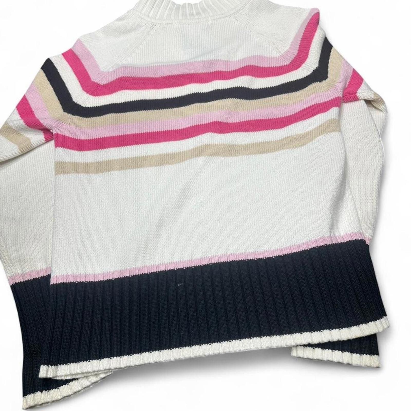 Other Leslie Fay white and pink striped zip-up sweater #y2kfashion Size M / US 6-8 / IT 42-44 - 2 Thumbnail