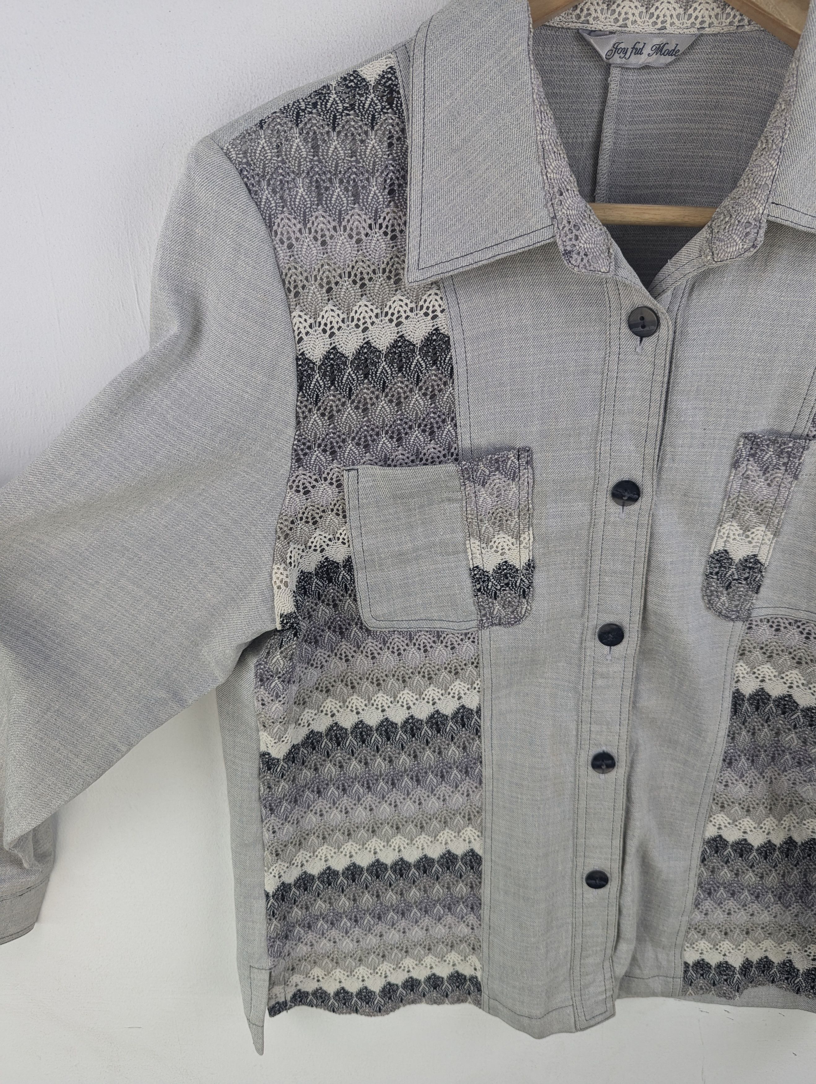 Designer × Japanese Brand × Vintage Vintage Lace Shirt Button Up Size M / US 6-8 / IT 42-44 - 6 Thumbnail