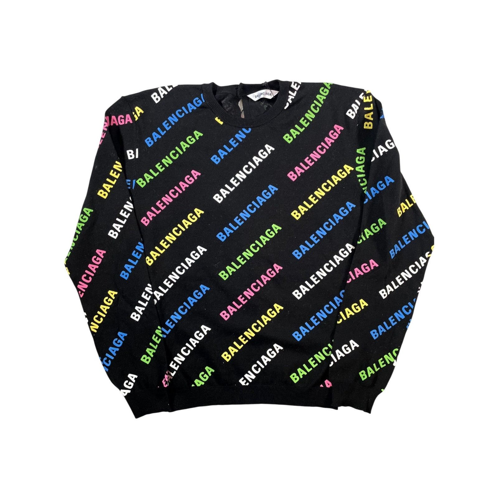 Balenciaga Balenciaga Womens LS Black & Multicolor T Shirt Size S / US 4 / IT 40 - 1 Thumbnail