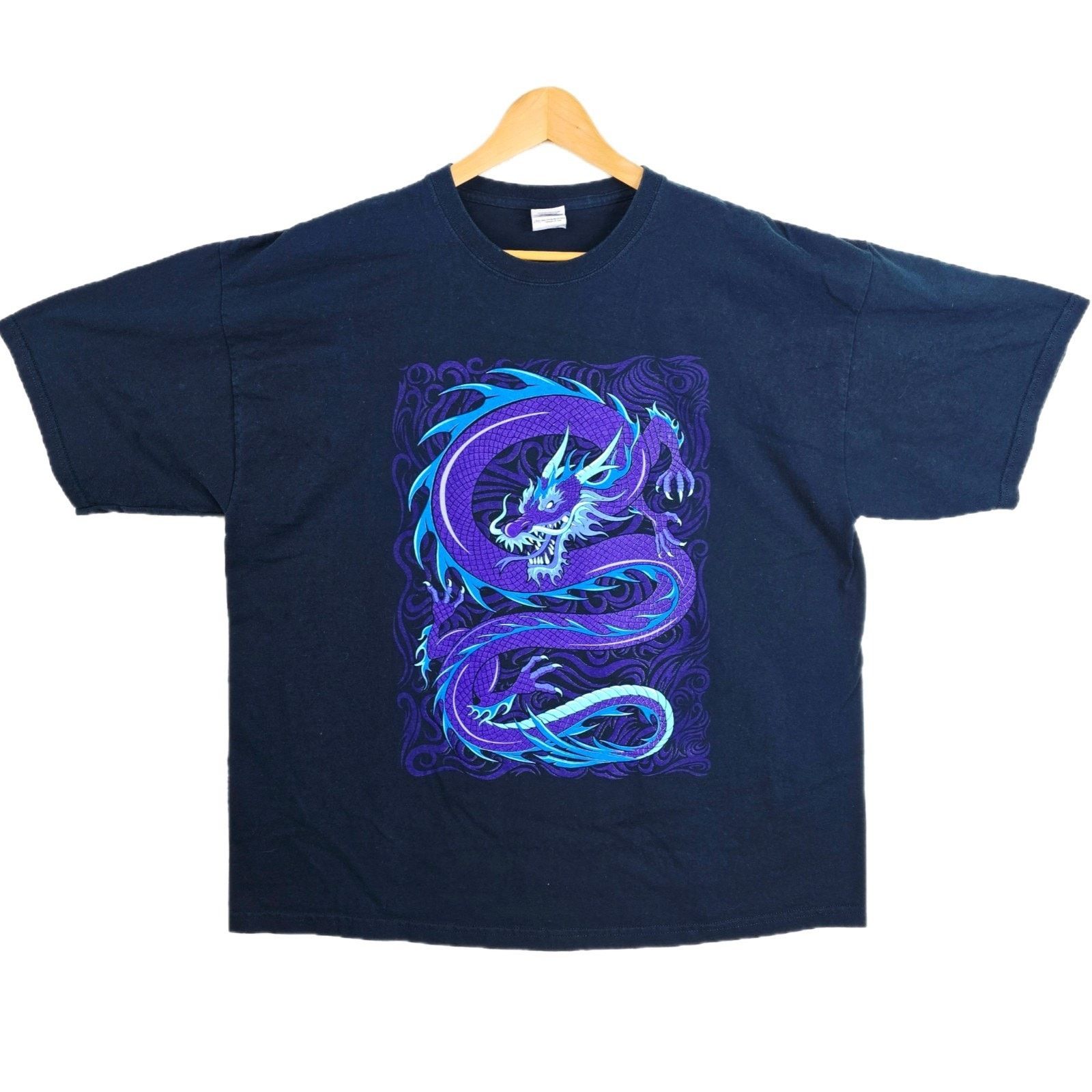 Gildan Vintage Purple Dragon Tribal Shirt Mens XXL Y2K Grunge Size US XXL / EU 58 / 5 - 1 Thumbnail