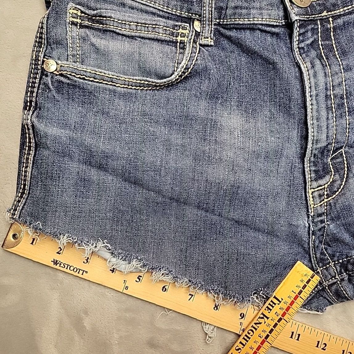 Wrangler Wrangler 20x Shorts Denim 36 Women 90s Y2K Distressed Micro Mini Western Cowboy Denim Shorts Blue Baggy 5-Pocket Womens Size 25" / US 0 / IT 36 - 7 Thumbnail