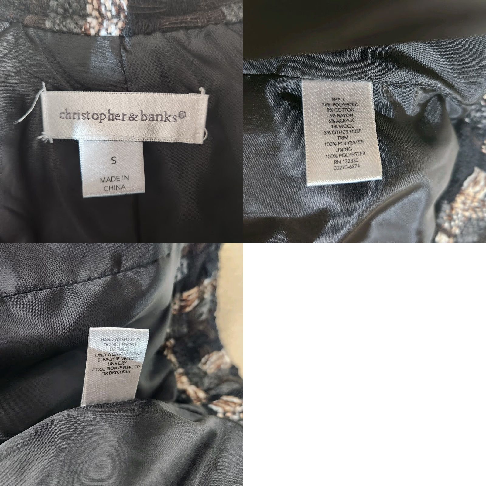 Vintage Christopher & Banks Womens Vest |S| Neutral Textured Knit Buttonfront Pocketed Lined Mock Collar Size S / US 4 / IT 40 - 8 Thumbnail
