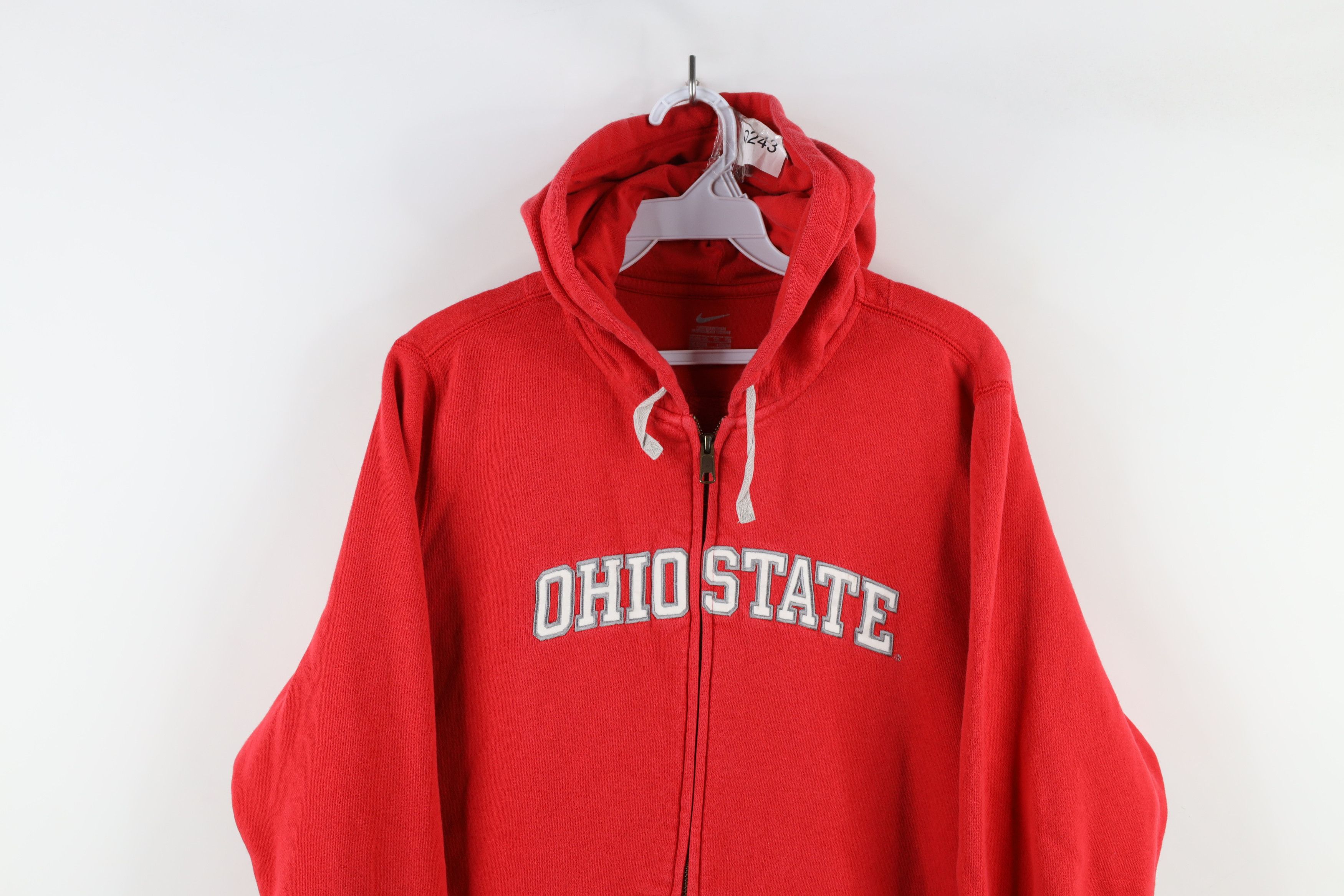 Nike × Vintage Vintage Nike Mini Swoosh Ohio State University Zip Hoodie Size XL / US 12-14 / IT 48-50 - 2 Thumbnail