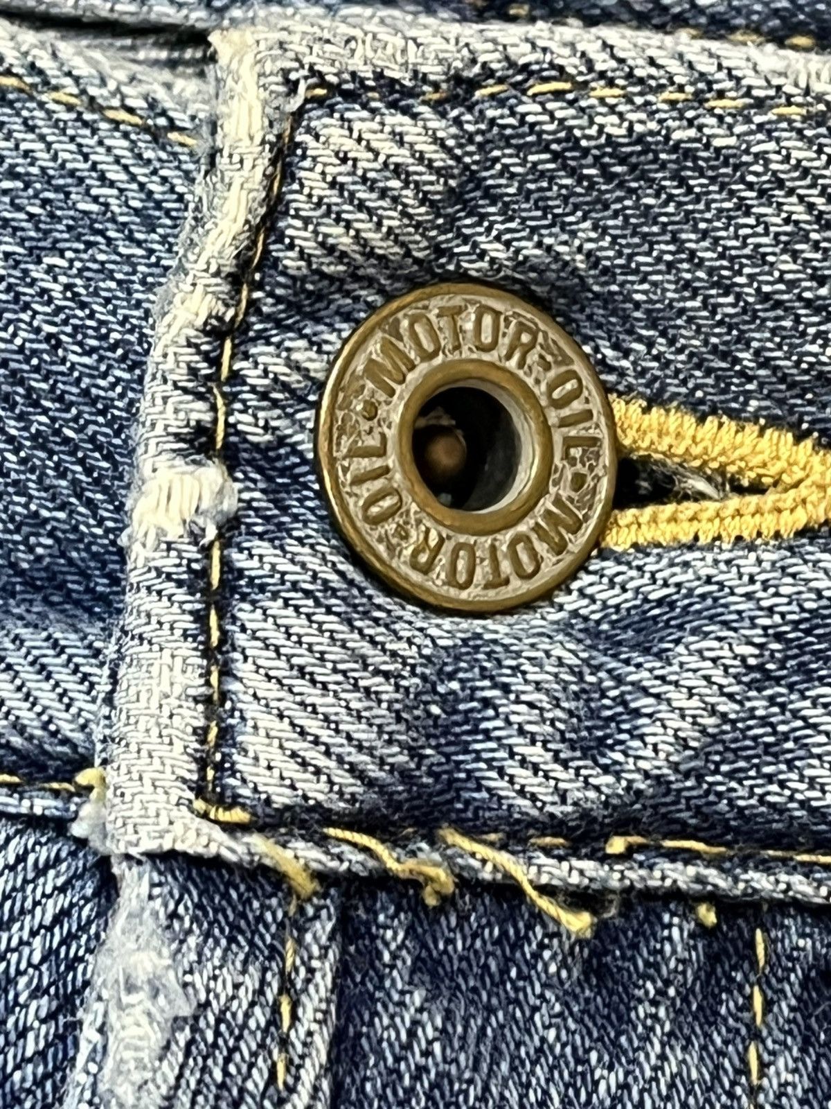 JNCO × Japanese Brand × Southpole Vintagw Motor-Oil Baggy Button Fly Denim Size US 31 - 9 Thumbnail