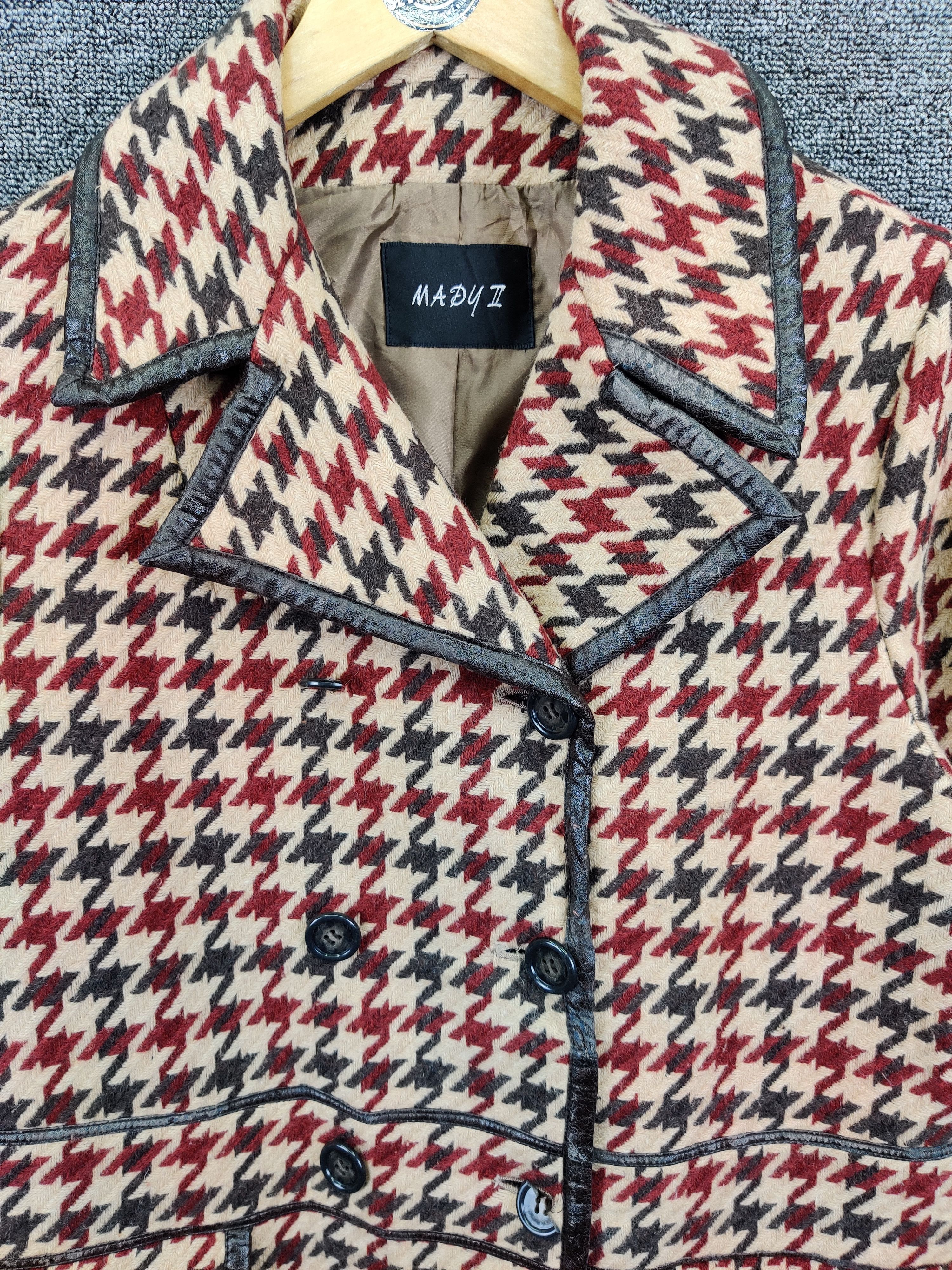 Japanese Brand Vintage Mady II Houndstooth Long Coat Jacket Size US M / EU 48-50 / 2 - 7 Thumbnail