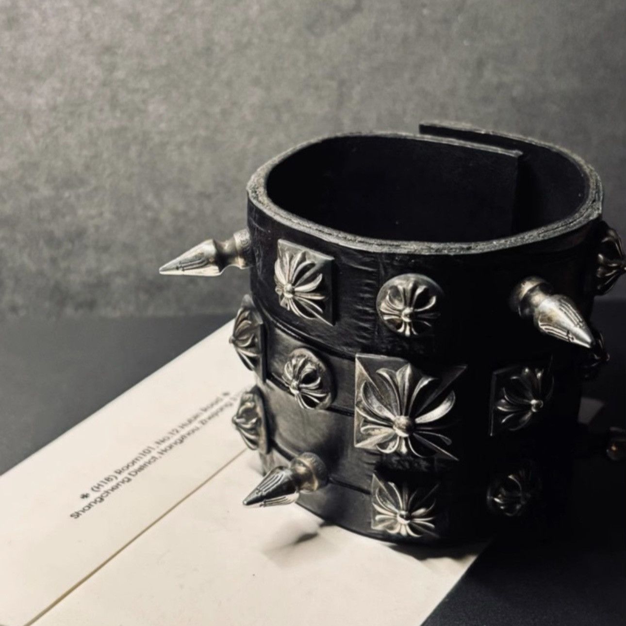 Chrome Hearts Crocodile skin Alligator Punk Stud Spike Bracelet Size ONE SIZE - 1 Thumbnail