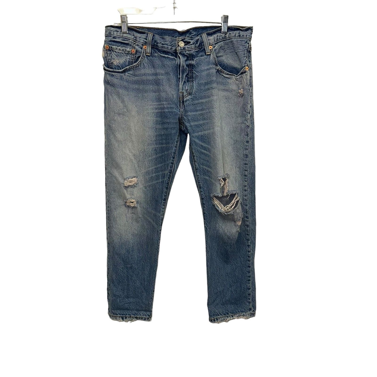 Levi's Levi’s 501 Button Fly Tapered Distressed Denim Jeans Size 30" / US 8 / IT 44 - 1 Thumbnail