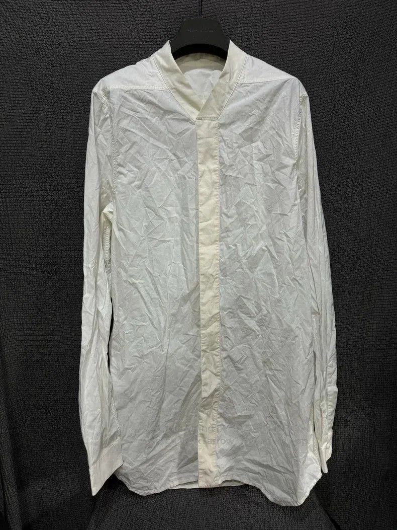 Rick Owens Rick Owens 15fw Collarless White Shirt . Size US L / EU 52-54 / 3 - 3 Thumbnail