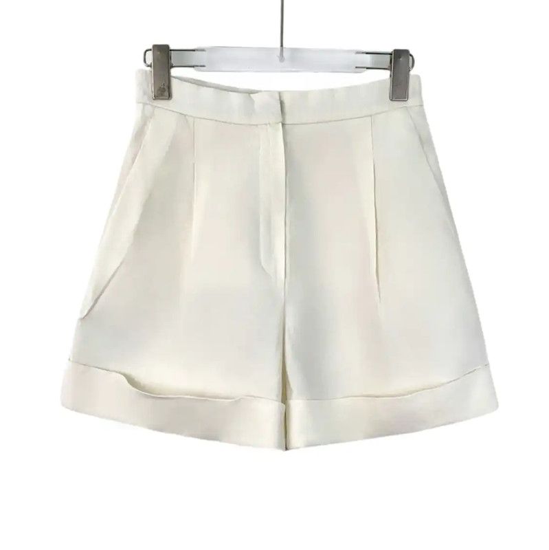 Chanel Chanel Beige Linen Women's Shorts 0089 Size 23" - 1 Thumbnail