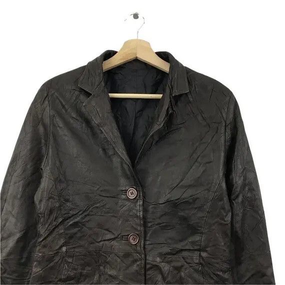 Other Vtg 80’ KIKKALLEGRA ITALY Leather Parka Trench Coat Jacket Size S / US 4 / IT 40 - 3 Thumbnail
