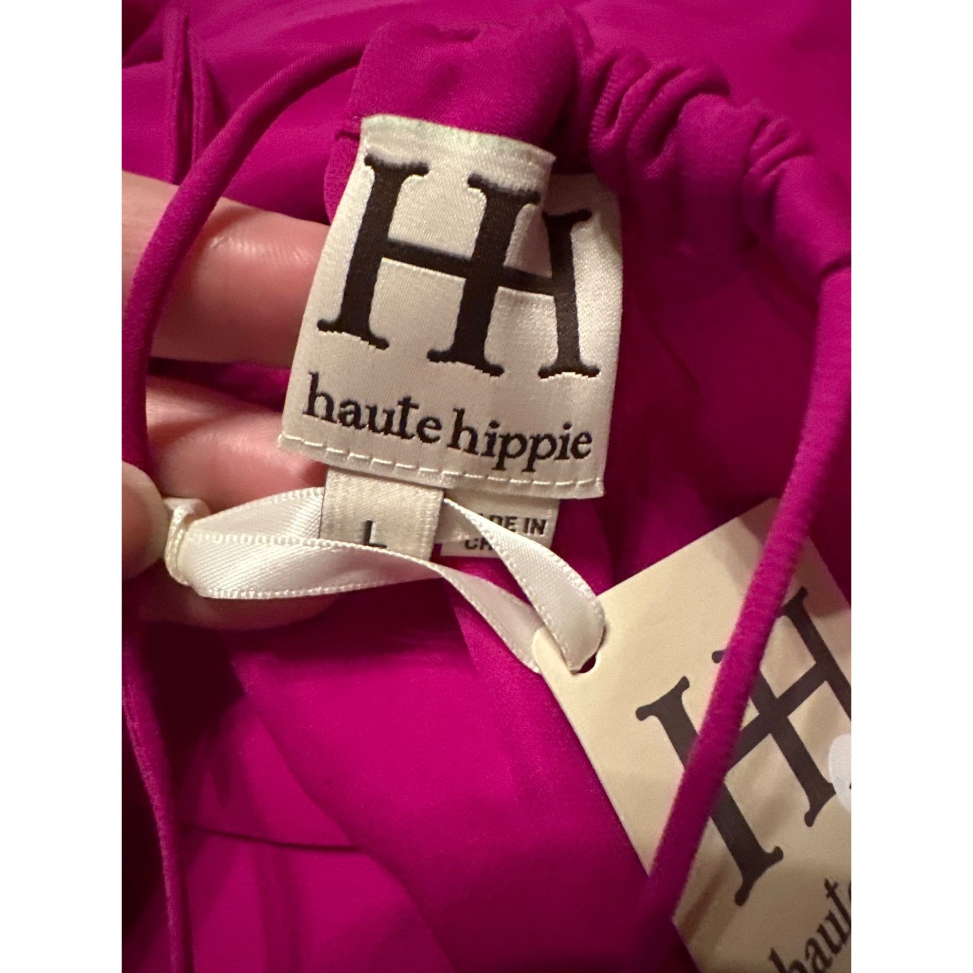 Haute Hippie Haute Hippie Fuchsia Silk & Polyester Asymmetrical Dress $38 Size L / US 10 / IT 46 - 3 Thumbnail