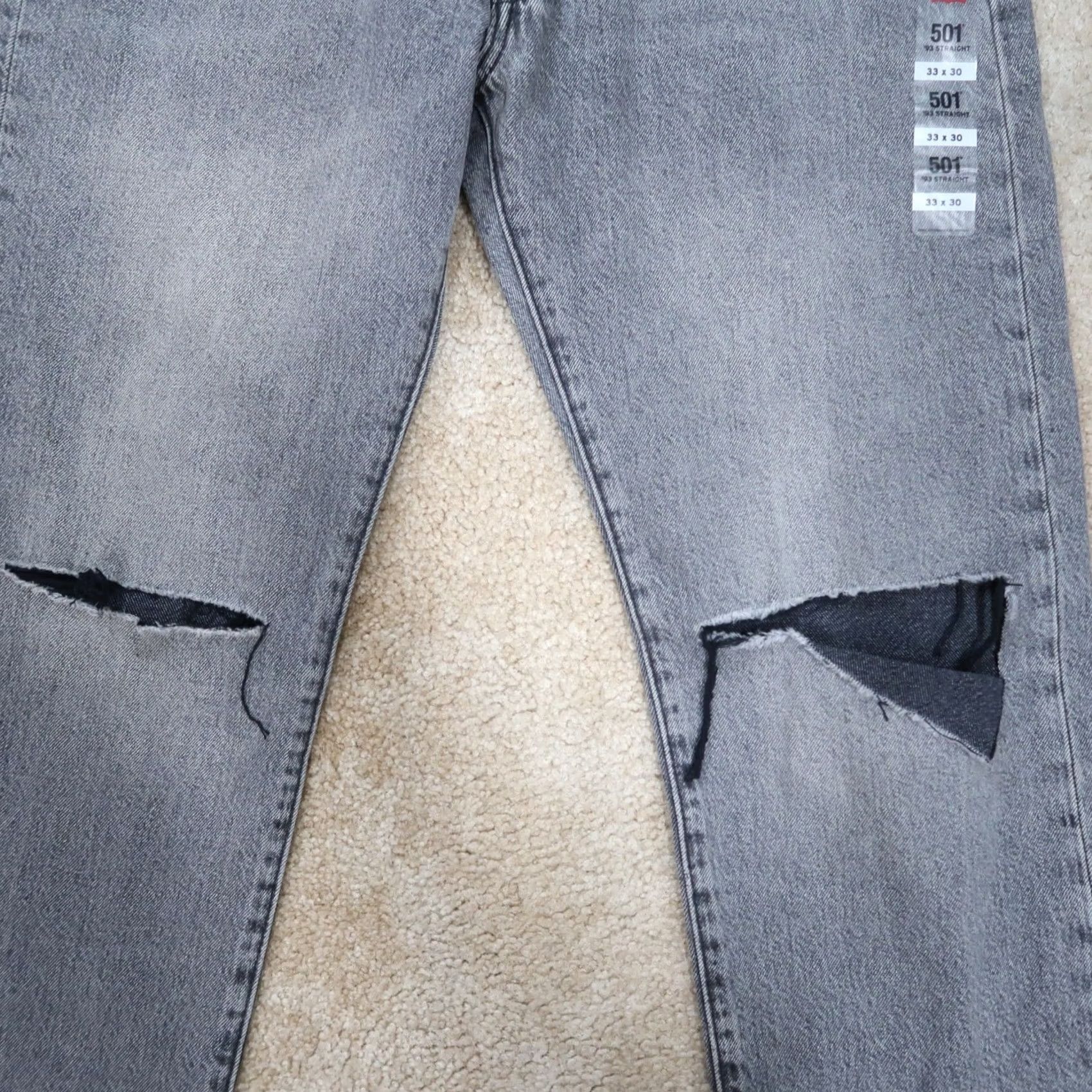 Levi's VINTAGE Levi's 501 Jeans Men 33x30 Gray Button Fly Straight 5-Pocket Denim Brand Levi's 501 Series Mens Size US 33 - 2 Thumbnail