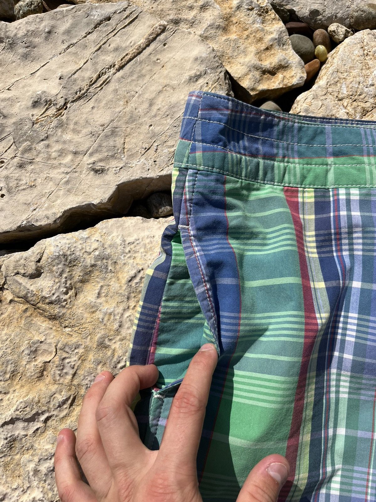 Polo Ralph Lauren × Ralph Lauren × Vintage Vintage 90s Polo Ralph Lauren plaid checked swim shorts pant Size 30" / US 8 / IT 44 - 9 Thumbnail