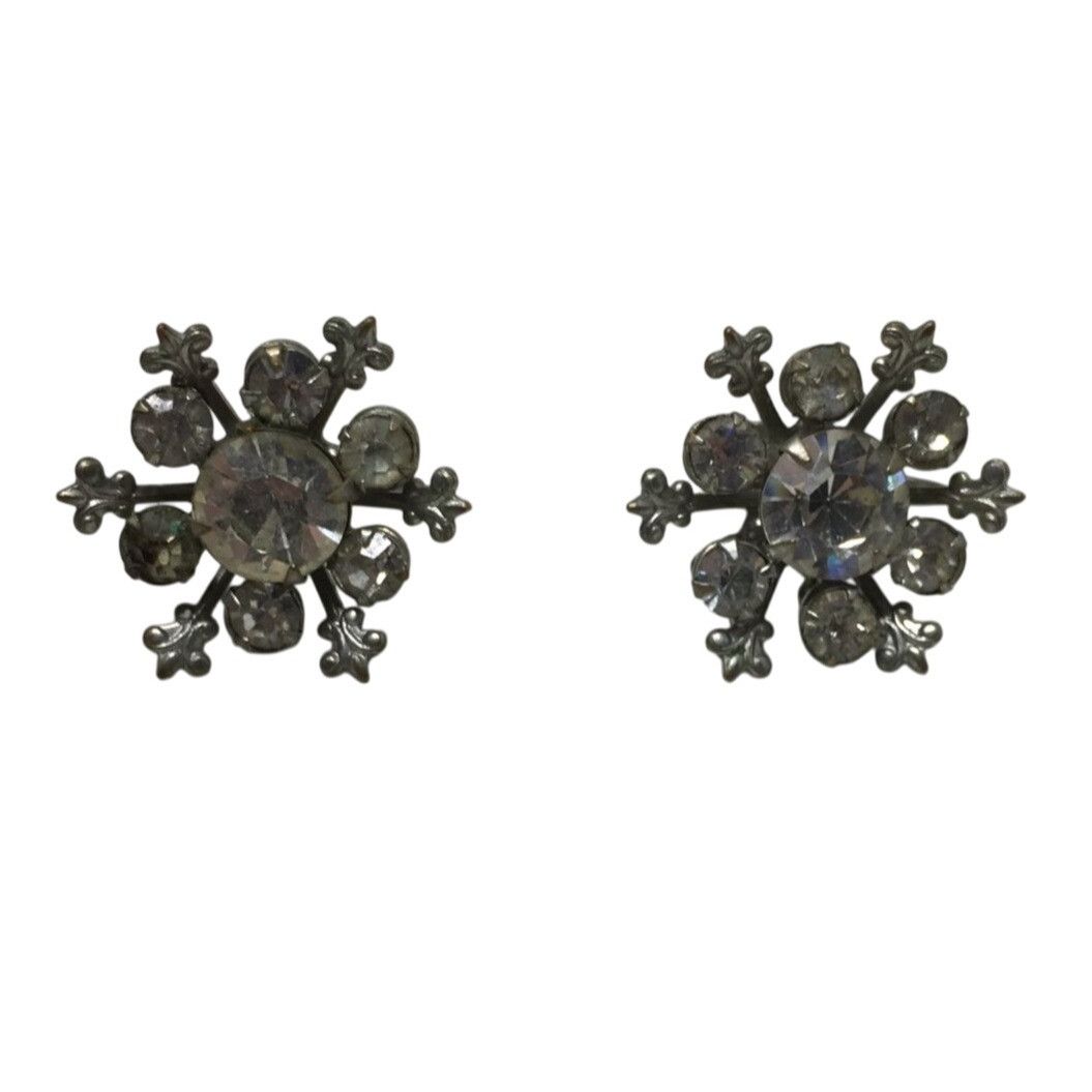 Other Women's Vintage Silver Tone Snowflake Shaped Screw back earr Size ONE SIZE - 2 Thumbnail