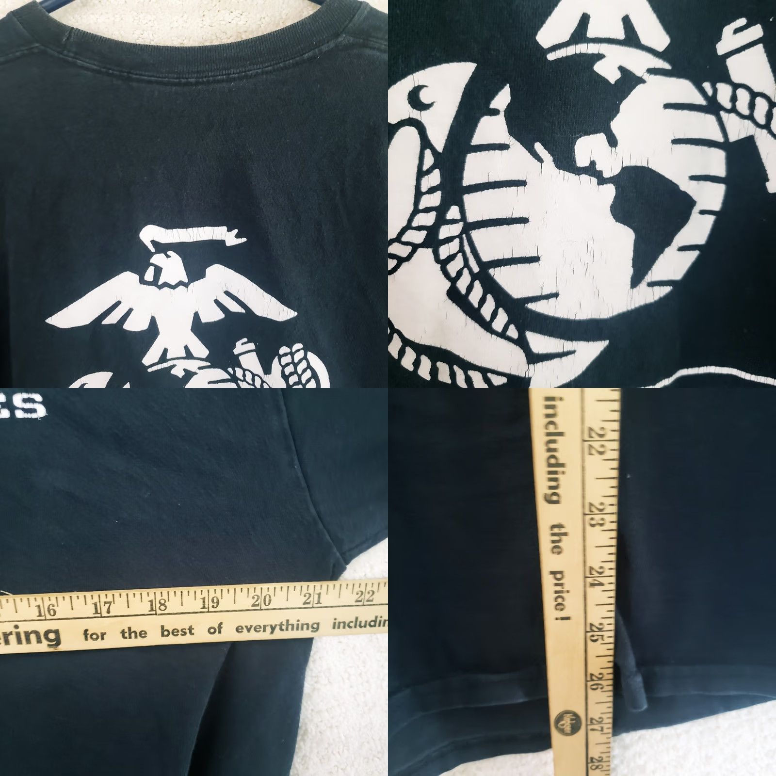 Vintage USMC Marines Men’s M Long Sleeve Black T-Shirt Pullover The Few The Proud Graphic Tee Clothing Mens Shirt Size US M / EU 48-50 / 2 - 8 Thumbnail