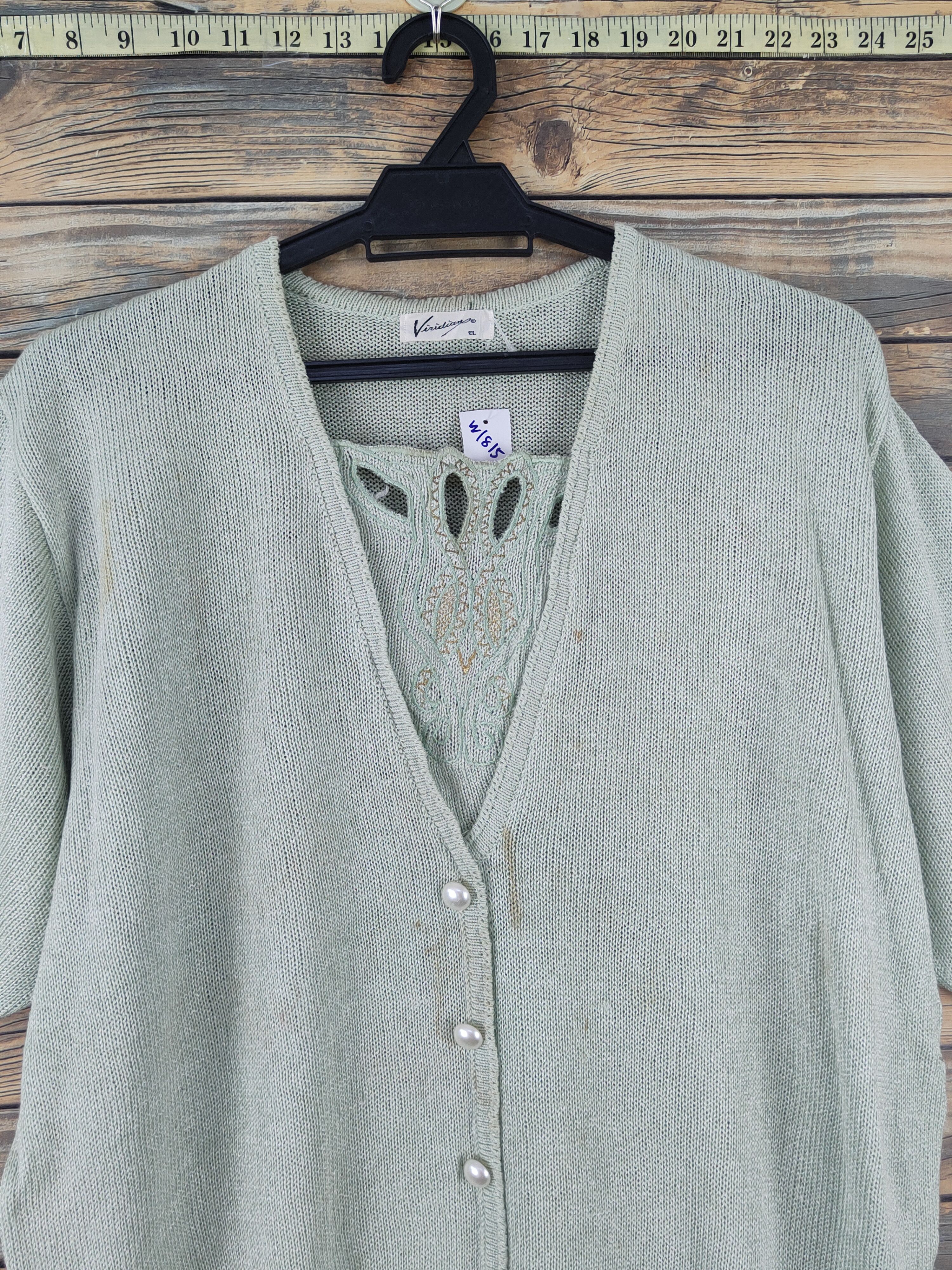 Homespun Knitwear Viridian Green Knitwear Short Sleeve knitwear #W1815 Size M / US 6-8 / IT 42-44 - 2 Thumbnail