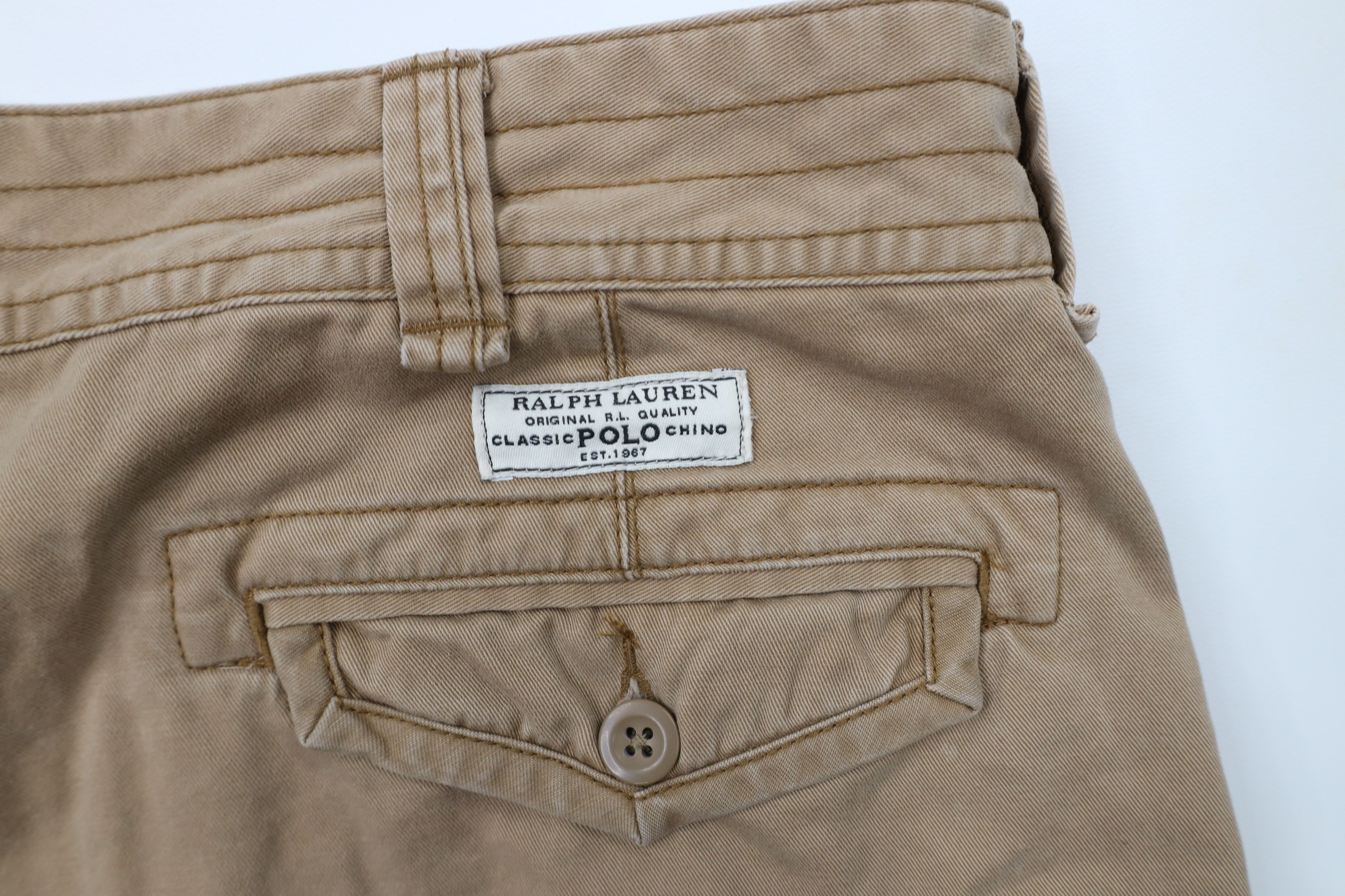 Ralph Lauren × Vintage Vintage 90s Ralph Lauren Heavyweight Shorts Brown Cotton Size US 42 / EU 58 - 14 Thumbnail