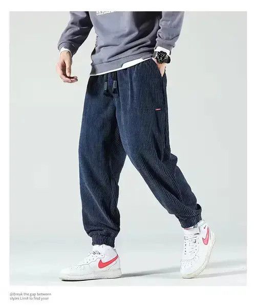 VIBE Autumn Winter Corduroy Sweatpants Men Baggy Size US 33 - 1 Thumbnail