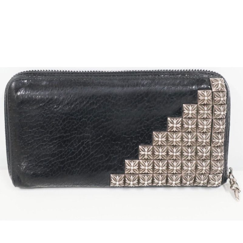 Chrome Hearts REC F ZIP Dagger Silver Pyramid Long Wallet