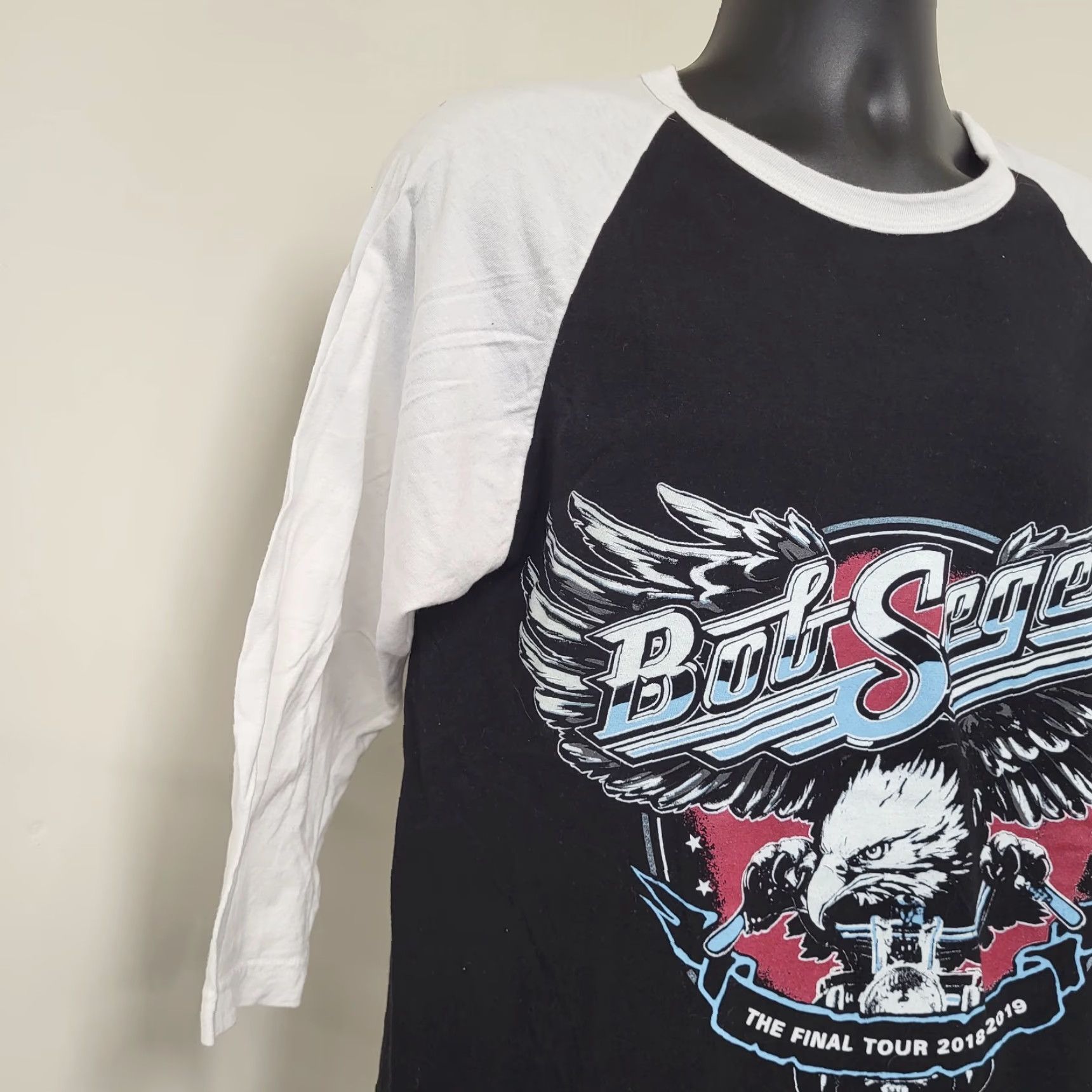 Vintage Bob Segar Tshirt Mens Size M Black & White Final Tour 2018-2019 Raglan Sleeve Graphic Print Aerosmith Tultex Rock Shirt Mens Size US M / EU 48-50 / 2 - 4 Thumbnail