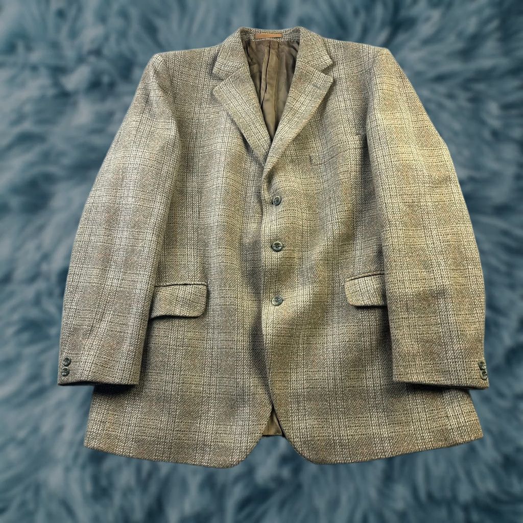 CO Dunn & Co Blazer Mens 46 Green Tweed Glen Plaid Wool Jacket Blazer Vintage Notch 2-Button Single-Breasted Regular Mar 46 Green Mens Size 46R - 1 Thumbnail
