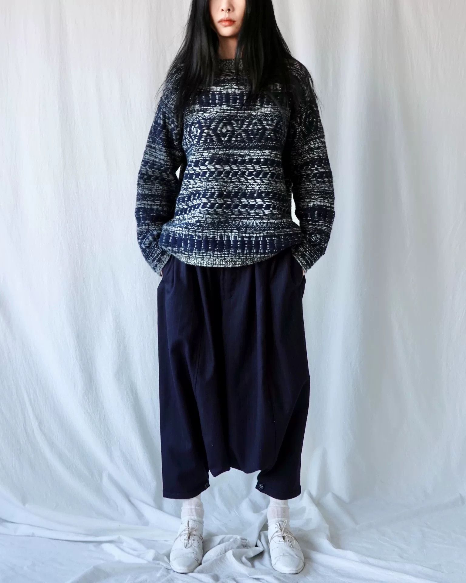 Comme des Garcons Comme des Garçons Striped Wool Drop-Crotch Pants Size 28" / US 6 / IT 42 - 1 Thumbnail