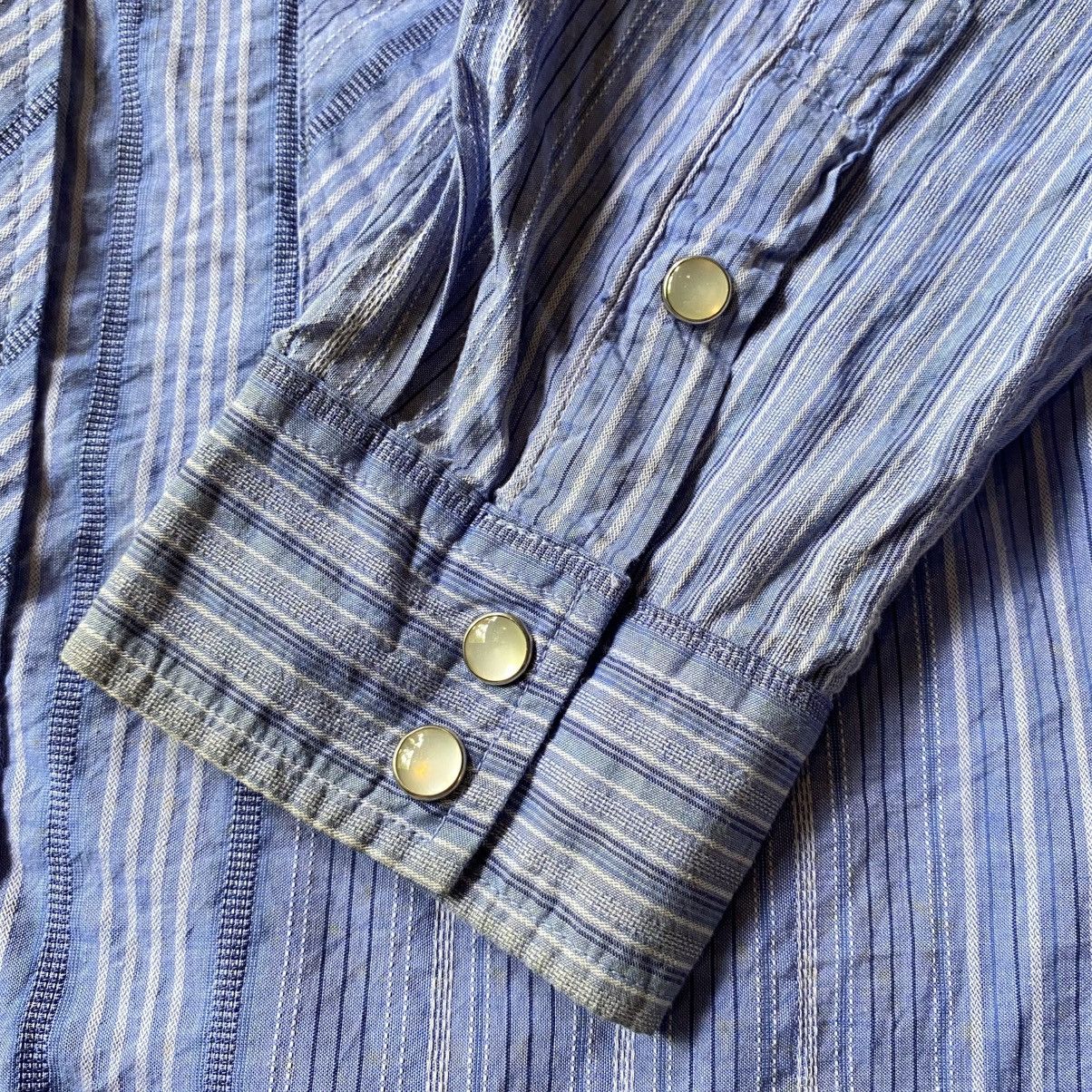 Vintage SHINS AMERICAN Blue Striped Western Shirt Size US L / EU 52-54 / 3 - 16 Thumbnail