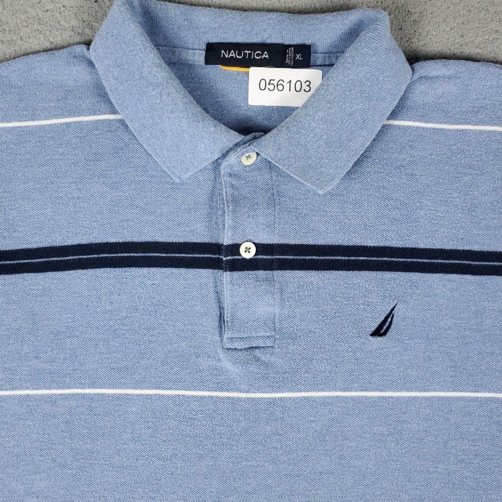 Nautica VINTAGE Nautica Polo Shirt Men XL Blue Striped Casual Short Sleeve Cotton Hybrid 80s Men's Size US XL / EU 56 / 4 - 2 Thumbnail