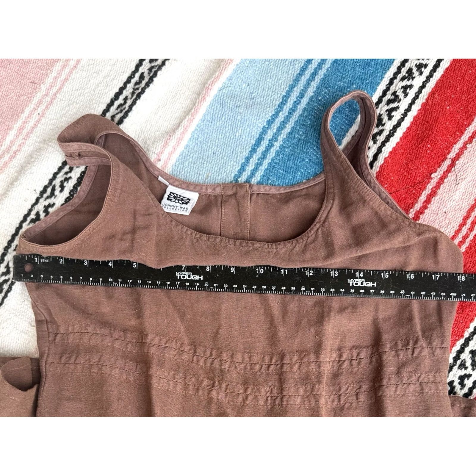Johnny Was VINTAGE Johnny Was Collection Maxi Dress Linen Blend Boho Brown S Women’s Size S / US 4 / IT 40 - 7 Thumbnail