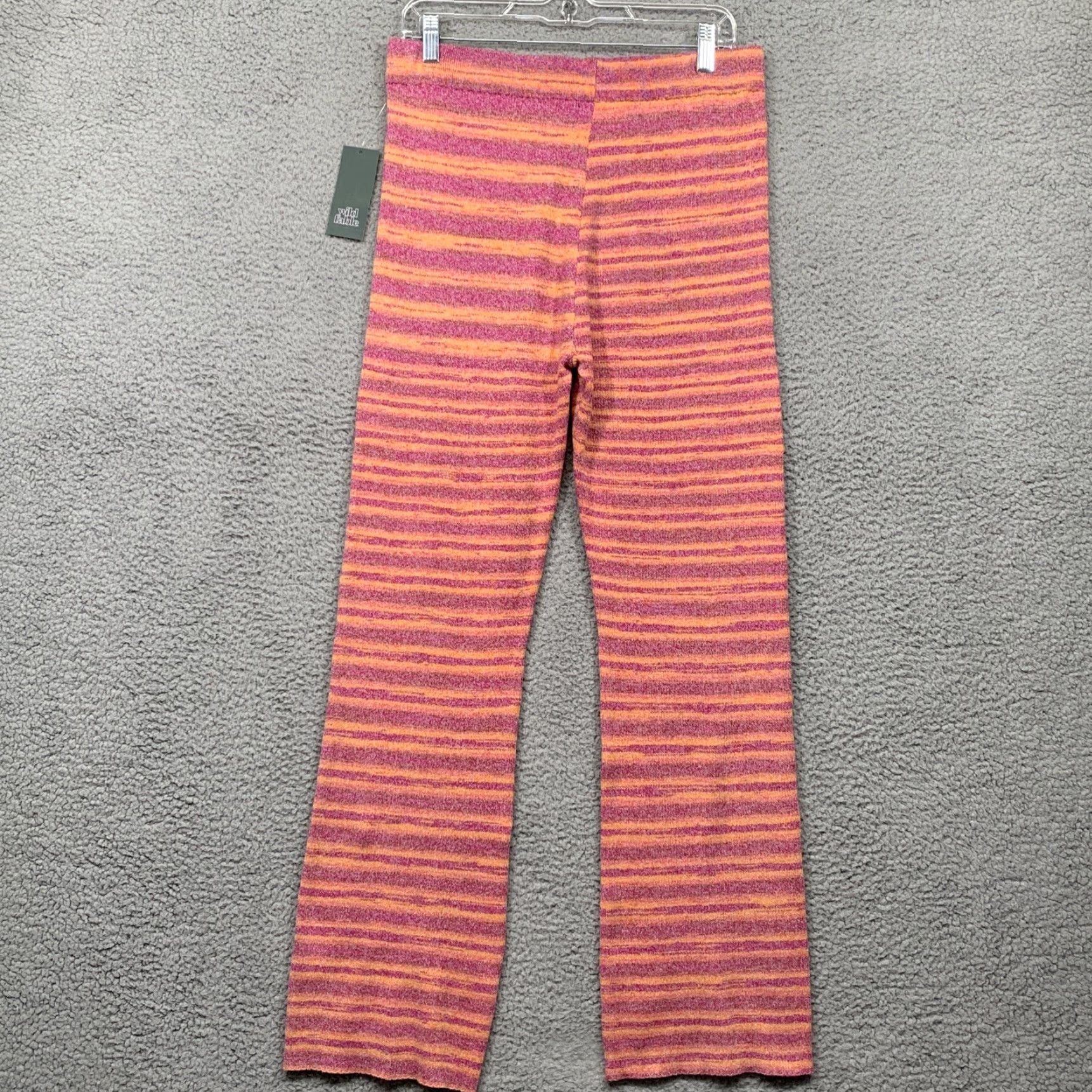 Vintage NEW Wild Fable Misses/Teens Pants XL Stretch Soft Plumb Purple Orange Stripe NWT Size 40" / US 18 - 4 Thumbnail