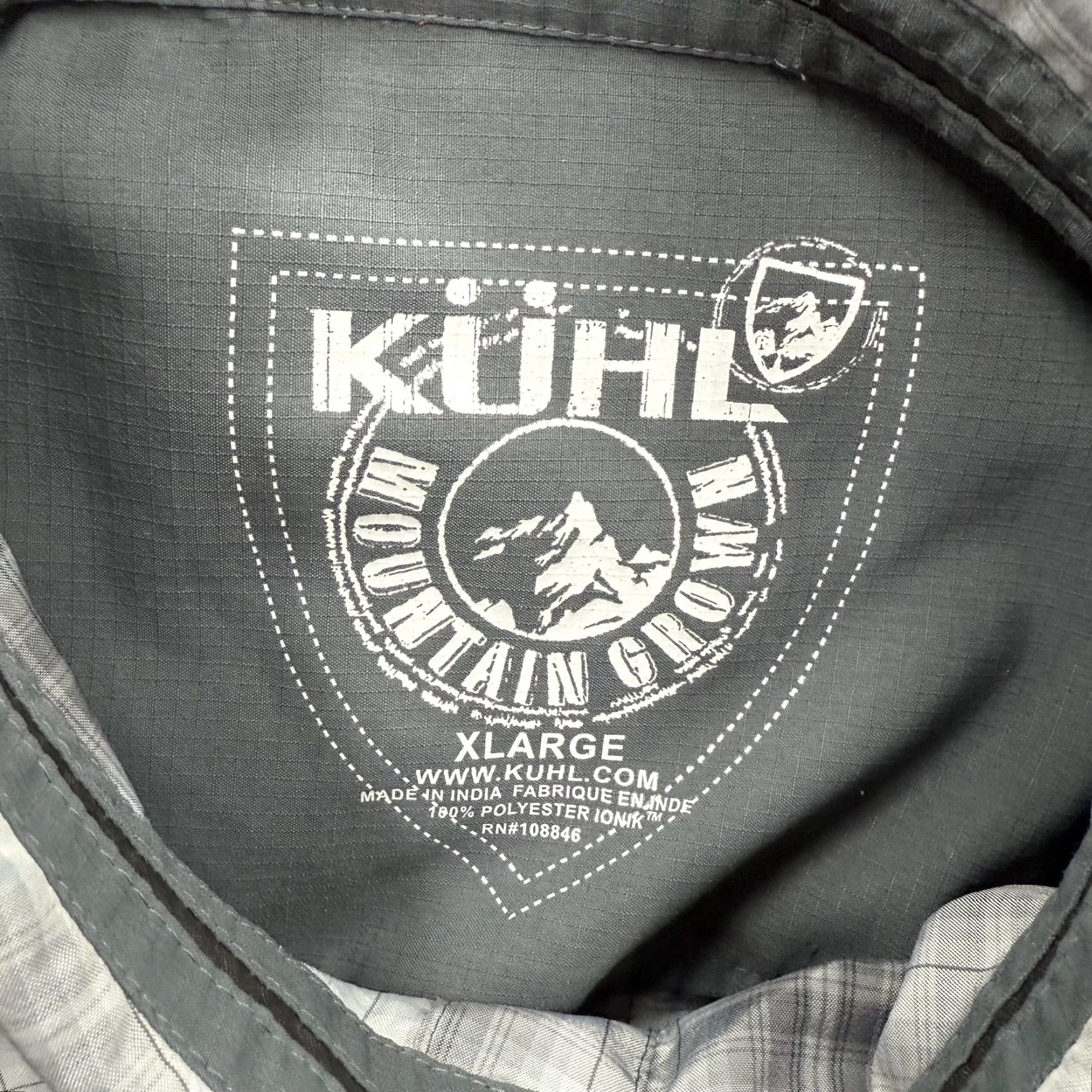 Vintage KÜHL Shirt Mens XL Gray Plaid Short Sleeve Button-Up IONIK Outdoor Size US XL / EU 56 / 4 - 8 Thumbnail