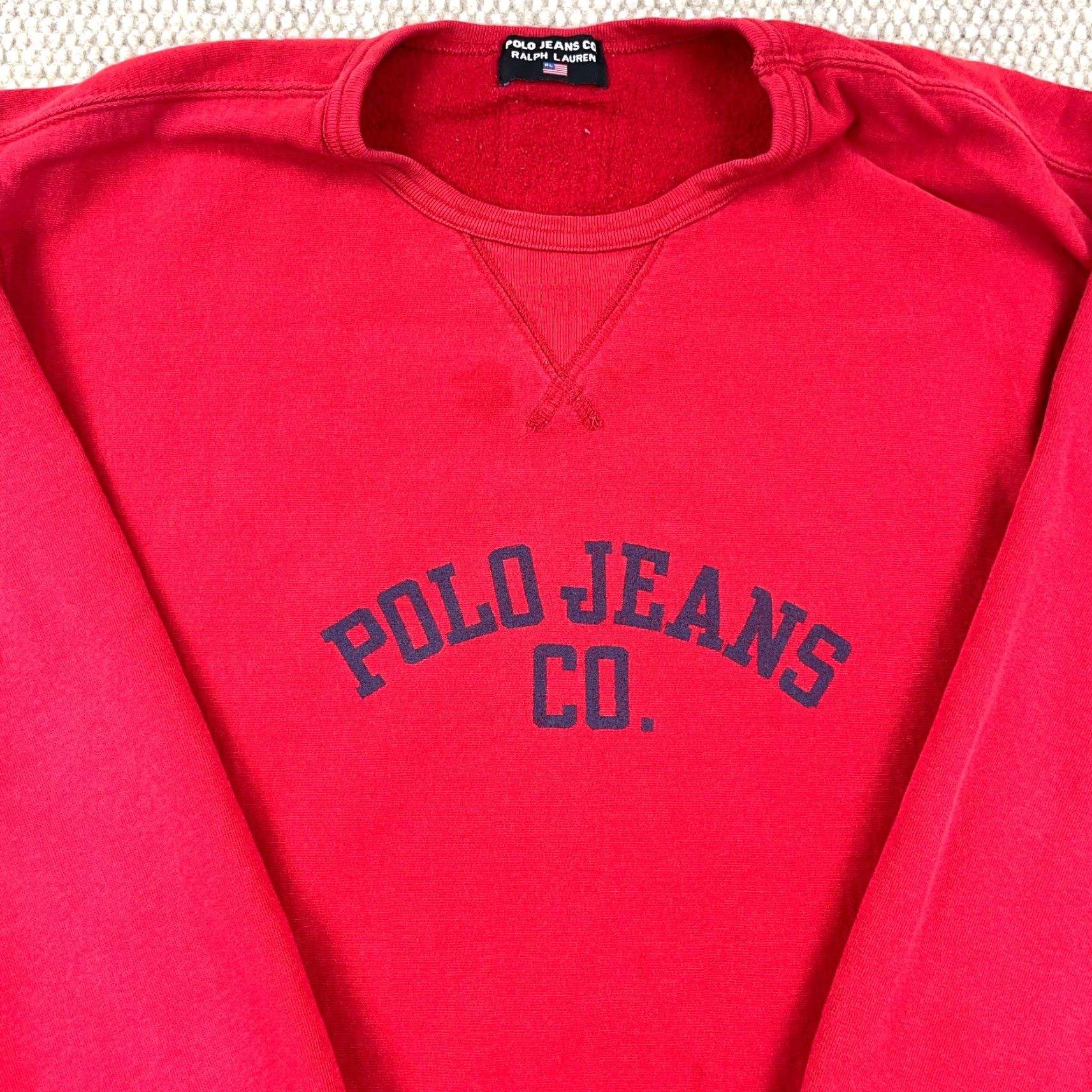 Polo Ralph Lauren VINTAGE Polo Ralph Lauren Sweatshirt Crewneck Men XL Red 80s 90s Classic Logo Embroidered Pullover Sweatshirt Mens XL Red Polo Ralph Lauren Size US XL / EU 56 / 4 - 2 Thumbnail