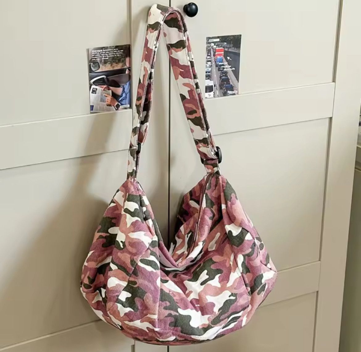 Japanese Brand Gen Z Trendy Leopard Print Canvas Crossbody Bag Size ONE SIZE - 4 Thumbnail
