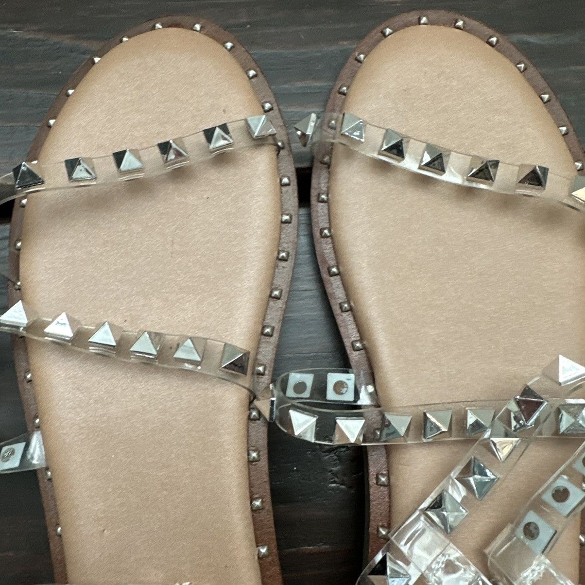 Steve Madden Steve Madden Travel Sandal Sz 7.5 NEW Stud Clear Ankle Strap Size US 7.5 / IT 37.5 - 2 Thumbnail