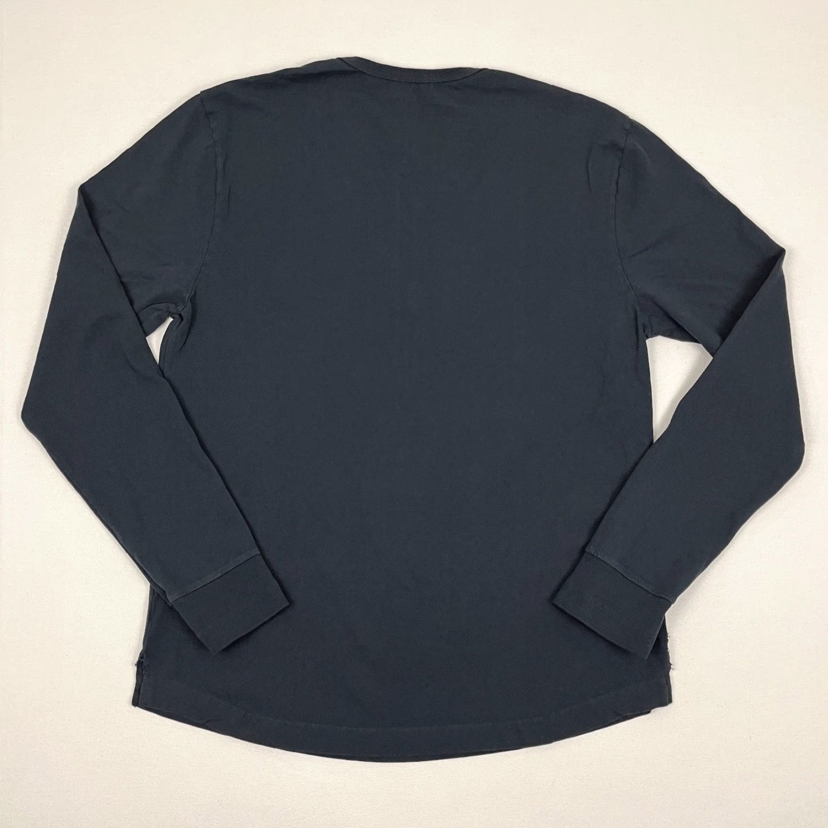 Vintage Flint & Tinder Shirt Mens XL Blue Heavyweight Carded Cotton Henley Long Sleeve Shirt Size US XL / EU 56 / 4 - 7 Thumbnail