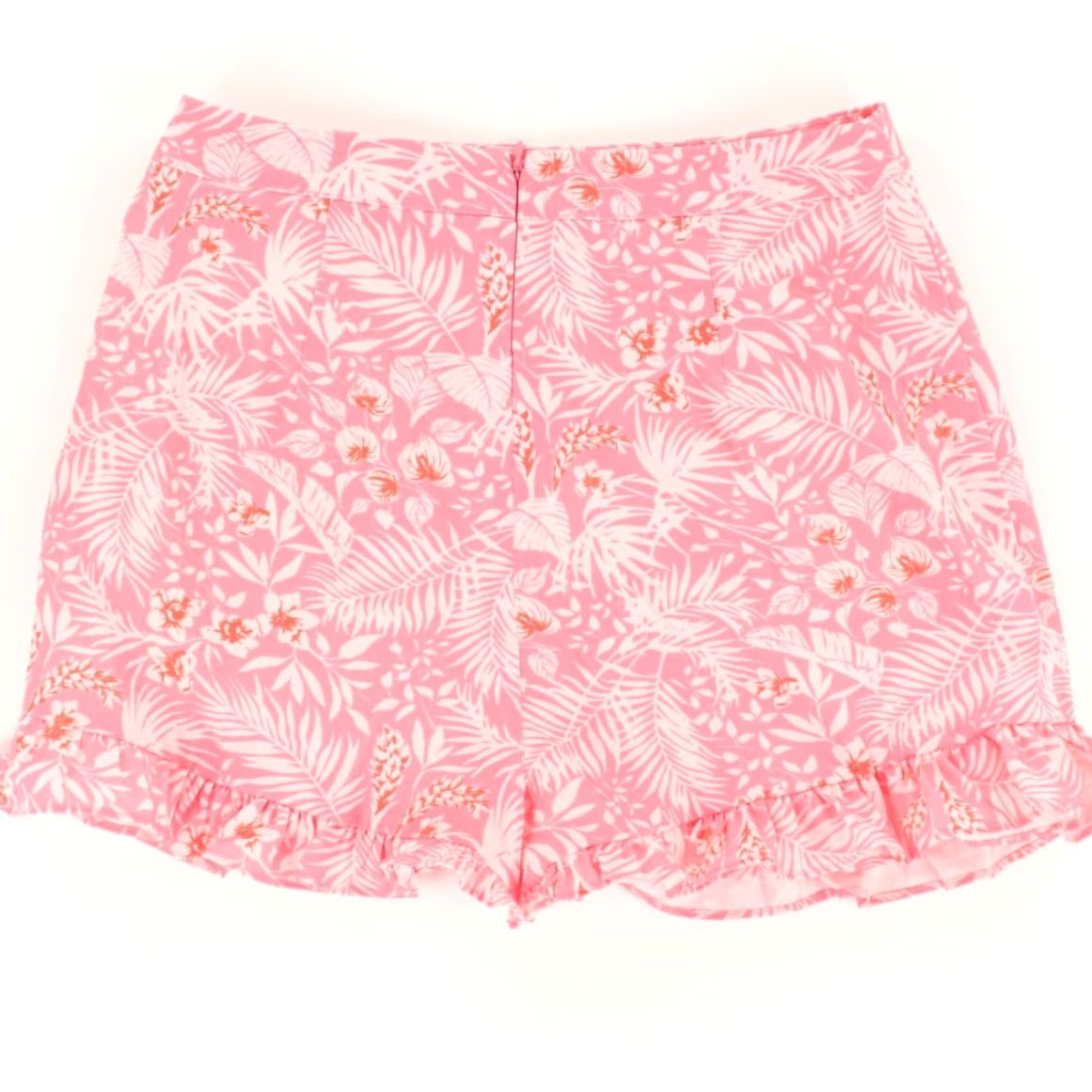 Vintage Lovers and Friends Ruffled Wrap Twill Skirt Pink Floral Women's M Size 32" / US 10 / IT 46 - 4 Thumbnail